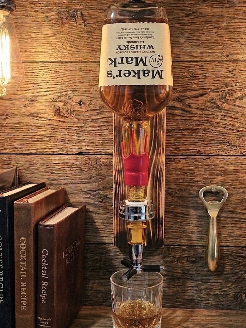 Red Wall-Mount Liquor Pourer